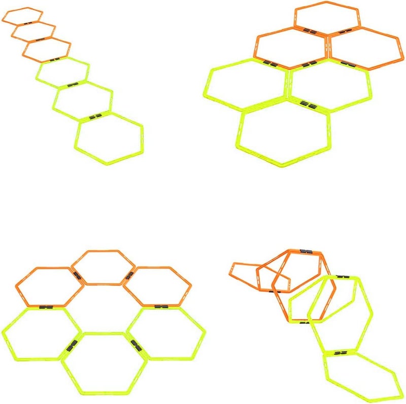 ZUKAM Hex Agility Rings for Speed Training & Agility Footwork Training Speed Hurdles Ladder with Carrying Bag (6 Rings) - Image 3